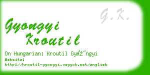 gyongyi kroutil business card